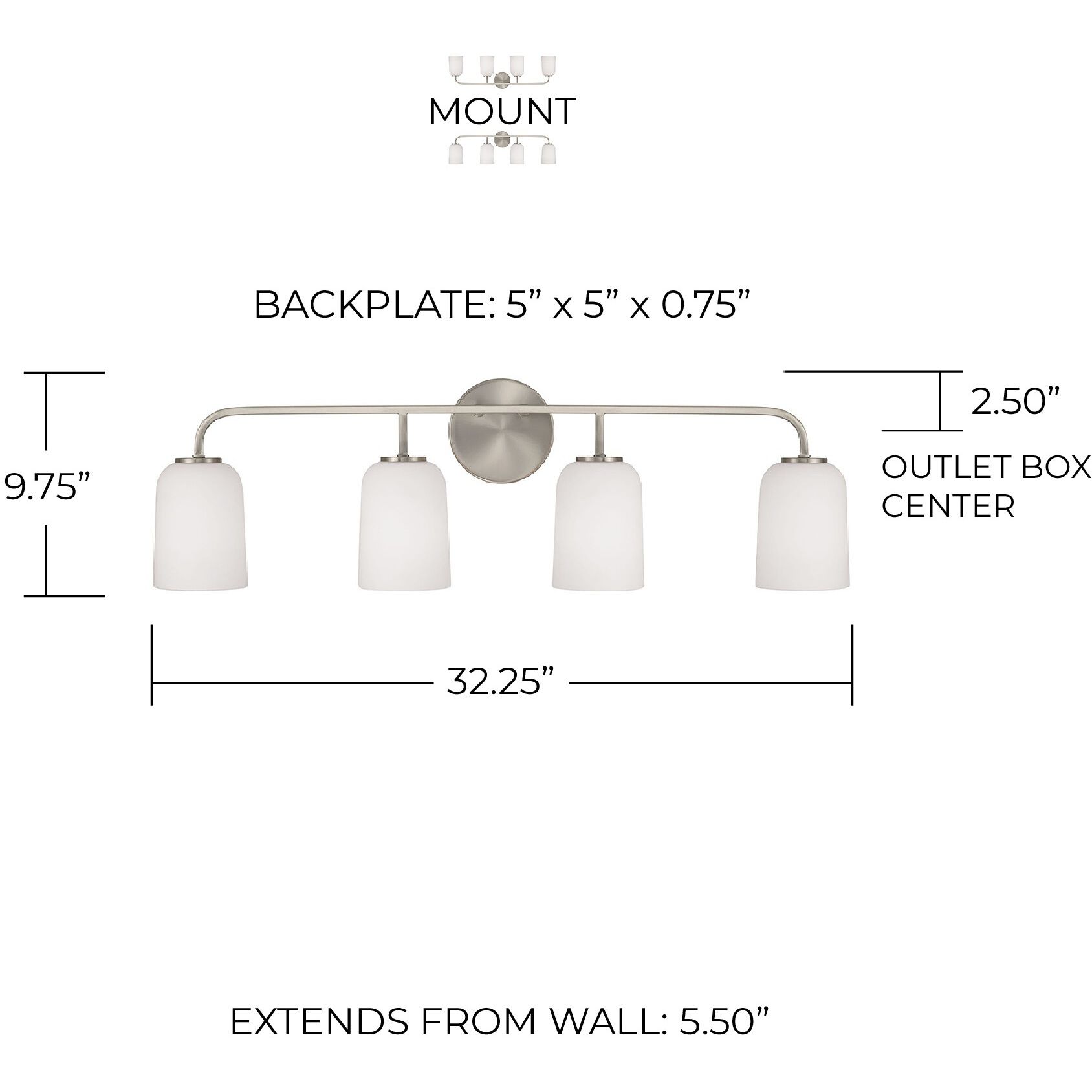 Lawson 4 Light 32.25 inch Brushed Nickel Vanity Light Wall Light