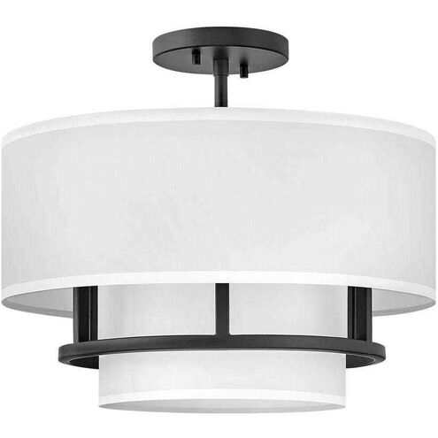 Graham LED 16 inch Black Indoor Semi-Flush Mount Ceiling Light