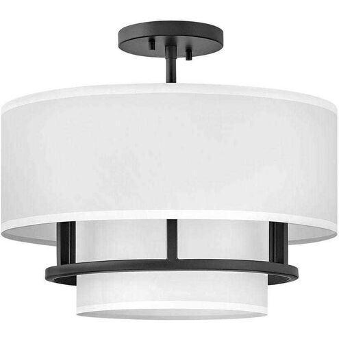 Graham 3 Light 16 inch Black Indoor Semi-Flush Mount Ceiling Light