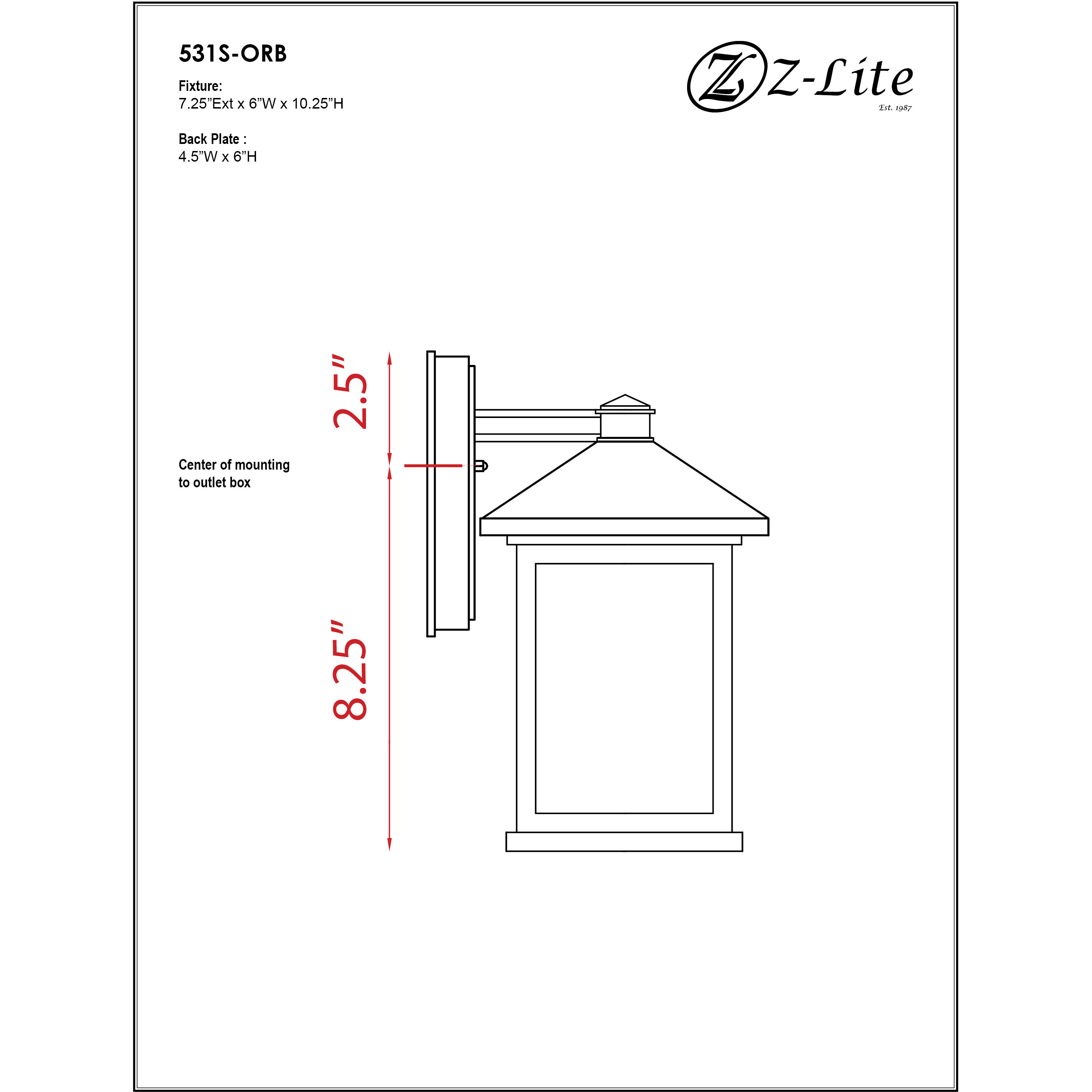 Portland 1 Light 10.25 inch Oil Rubbed Bronze Outdoor Wall Light