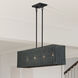 Weavington 4 Light 36 inch Black Linear Chandelier Ceiling Light, Large