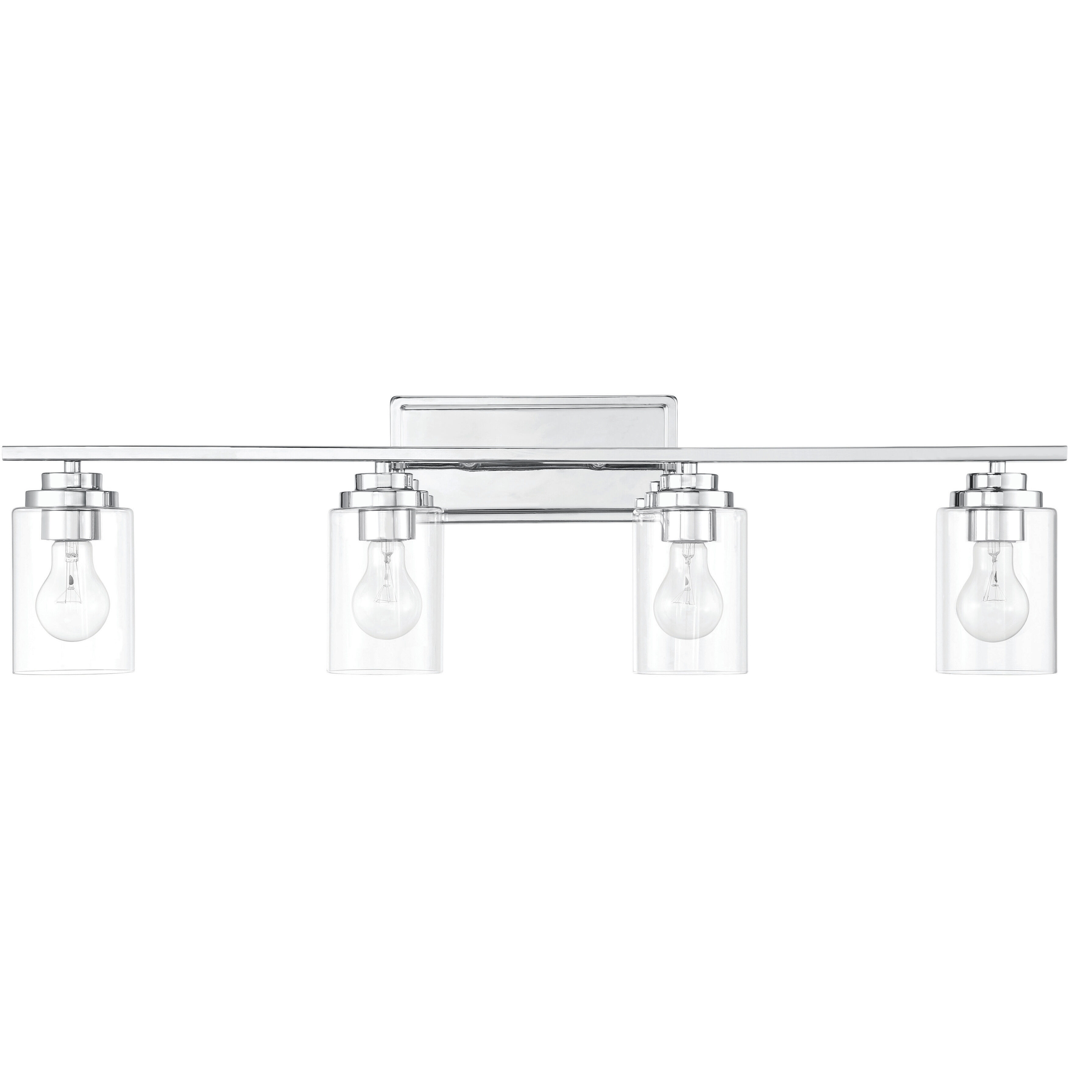 Clark 4 Light 35 inch Chrome Vanity Light Wall Light