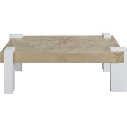 Bromo 48 X 34 inch Bleached Burl with White Coffee Table