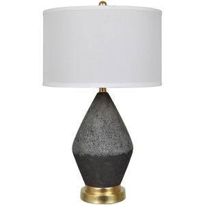 Tange 28 inch 150.00 watt Black Stone and Soft Brass Table Lamp Portable Light