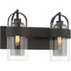 Ravik 2 Light 14.25 inch Dark Matte Black Vanity Wall Light