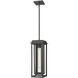 Mansfield 1 Light 7.5 inch Matte Black Outdoor Pendant in Clear Glass