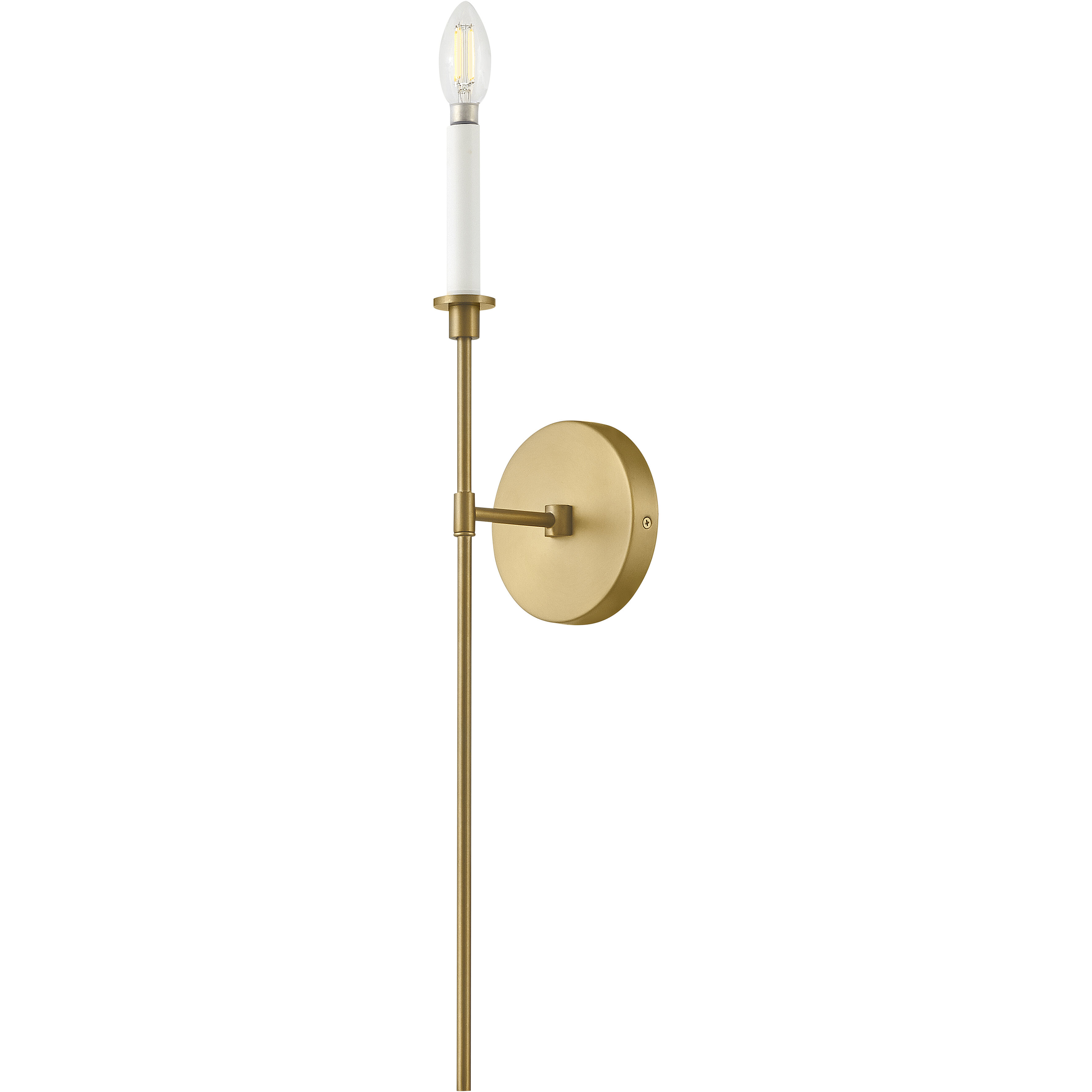 Hux 1 Light 5.25 inch Lacquered Brass with Warm White Sconce Wall Light