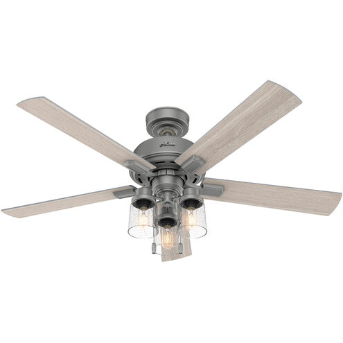 Hartland 52 inch Matte Silver with Light Gray Oak Blades Ceiling Fan
