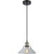 Ballston Orwell 1 Light 8 inch Black Antique Brass Mini Pendant Ceiling Light in Clear Glass, Ballston