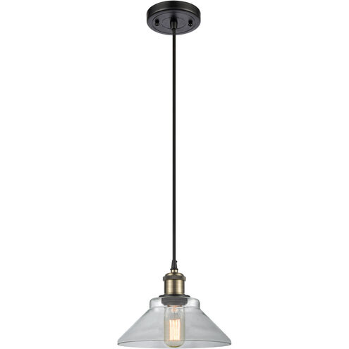 Ballston Orwell 1 Light 8 inch Black Antique Brass Mini Pendant Ceiling Light in Clear Glass, Ballston