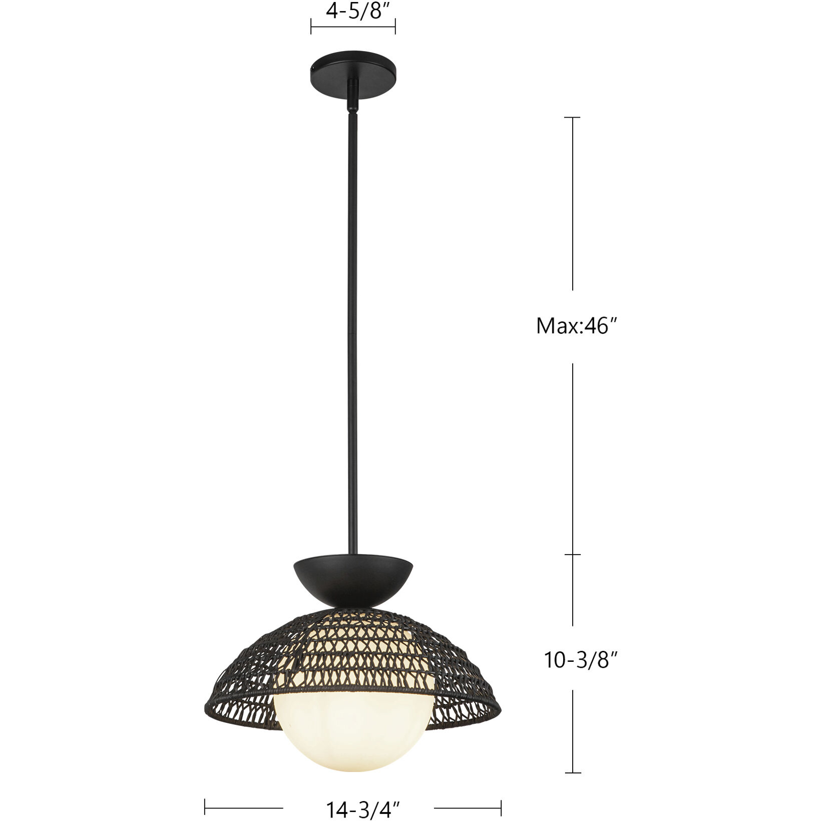 Alora Mood Perth Pendant Ceiling Light in Matte Black