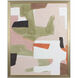 New Jigsaw Green and Pink and Orange and Brown Framed Art