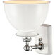 Ballston Adirondack 1 Light 8 inch White and Polished Chrome Sconce Wall Light in Incandescent, Glossy White, Ballston
