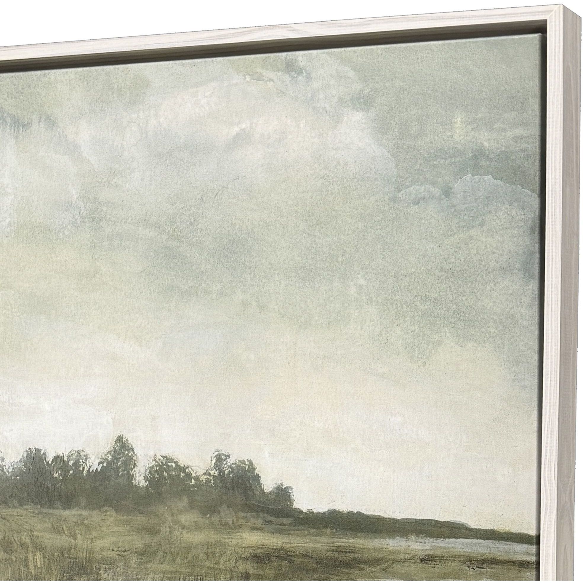 Overcast Inlet Green and Beige and Brown and Neutral Canvas