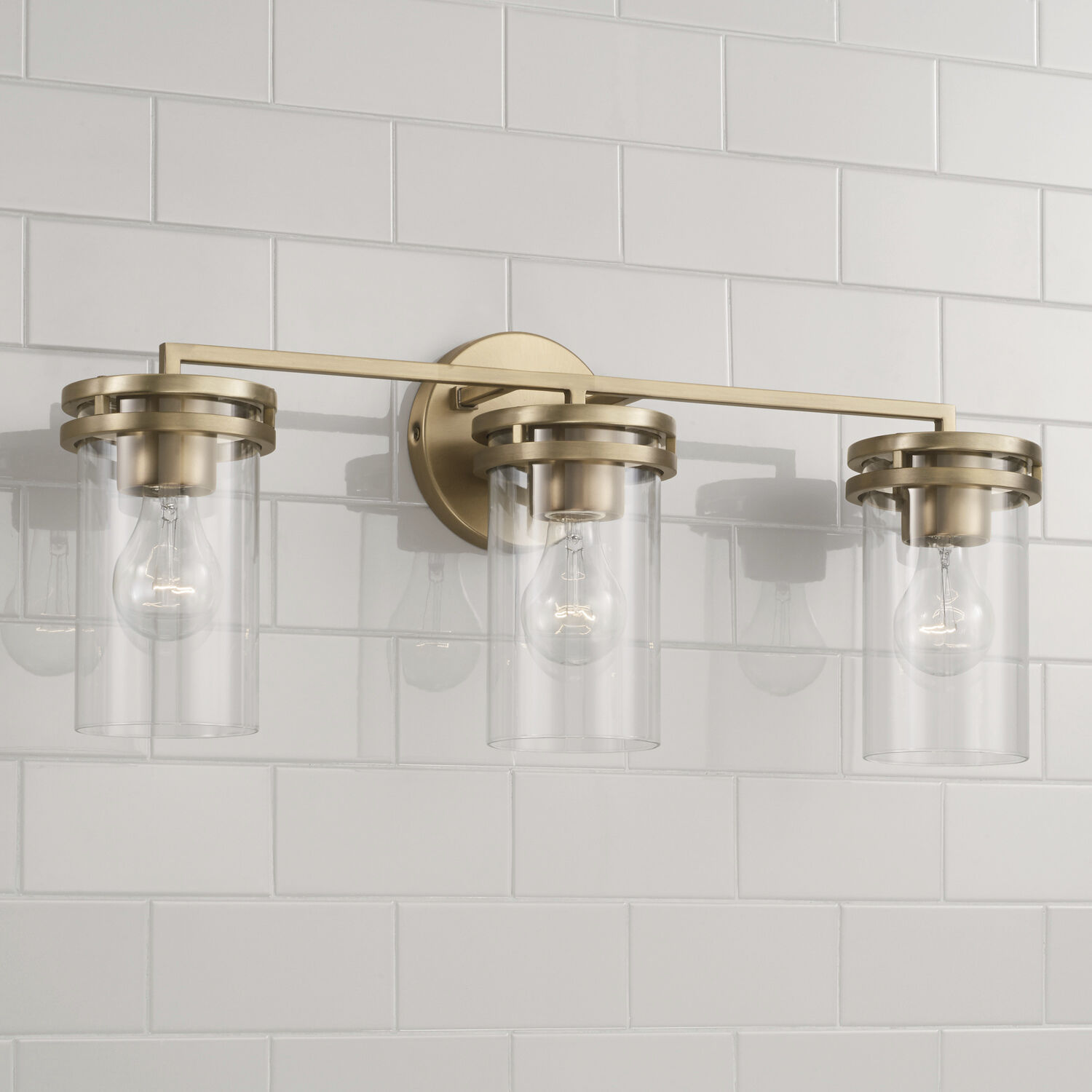 Fuller 3 Light 24 inch Aged Brass Vanity Light Wall Light