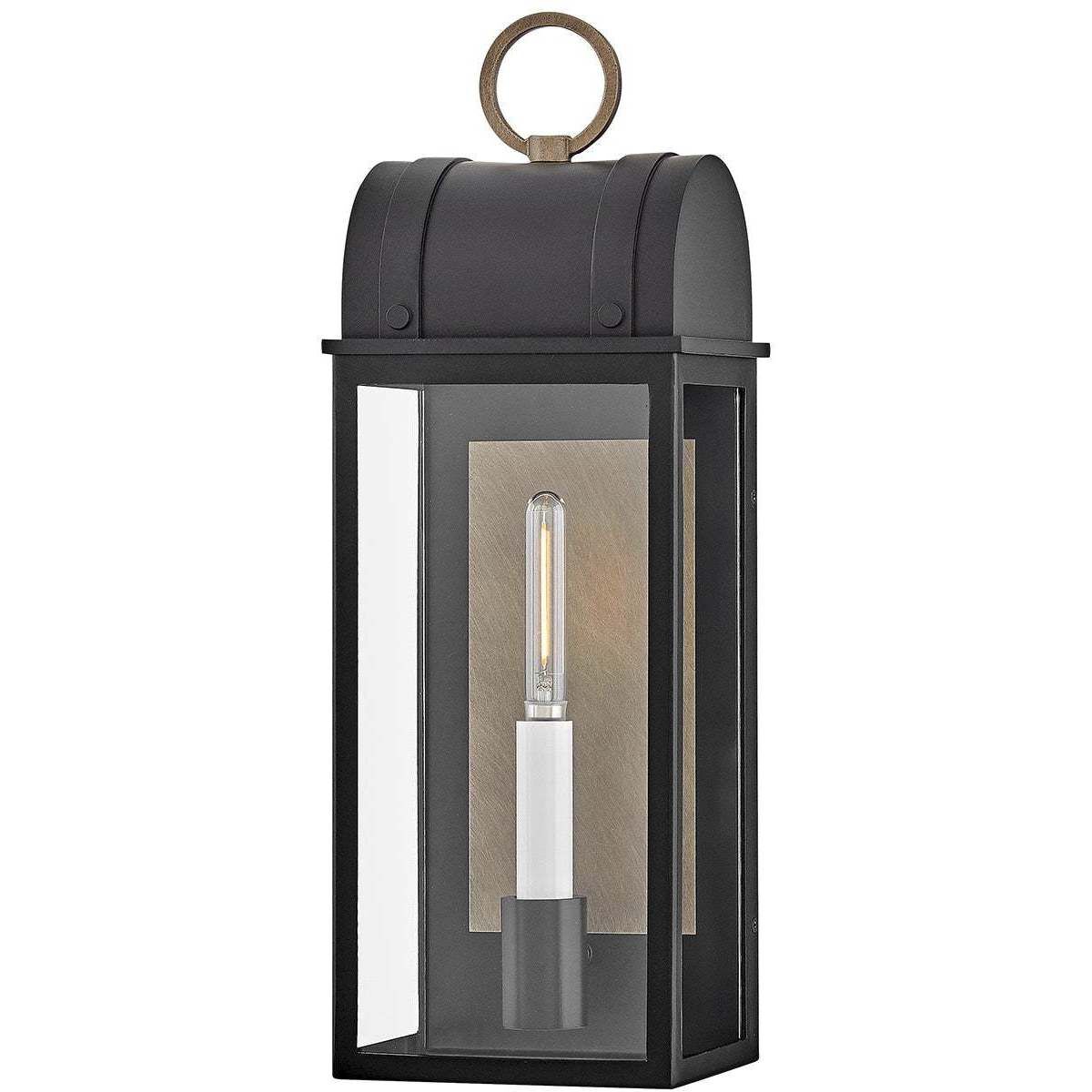 Heritage Campbell Outdoor Wall Mount in Black with Burnished Bronze