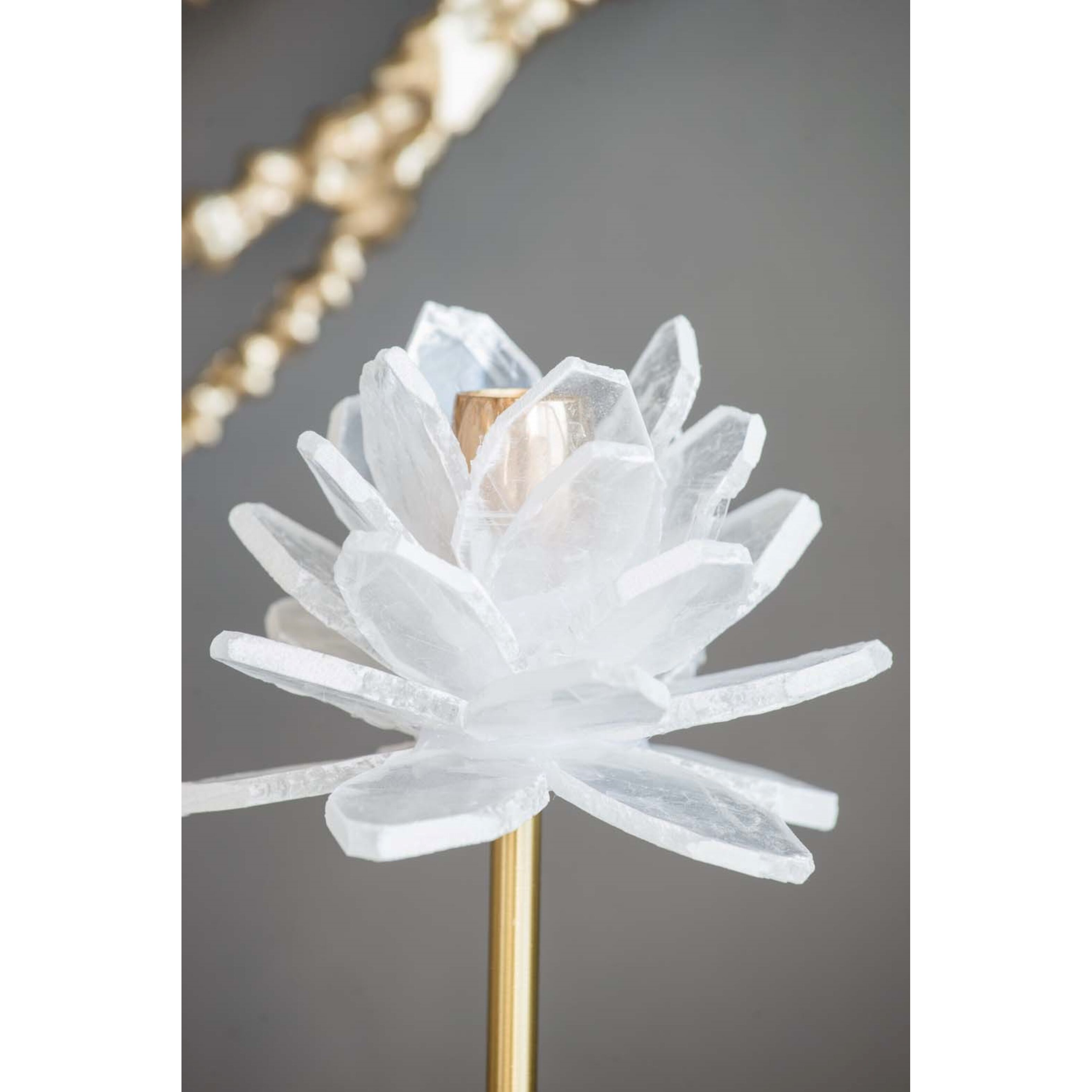 Selenite Stone 14.2 X 5.1 inch Candleholder