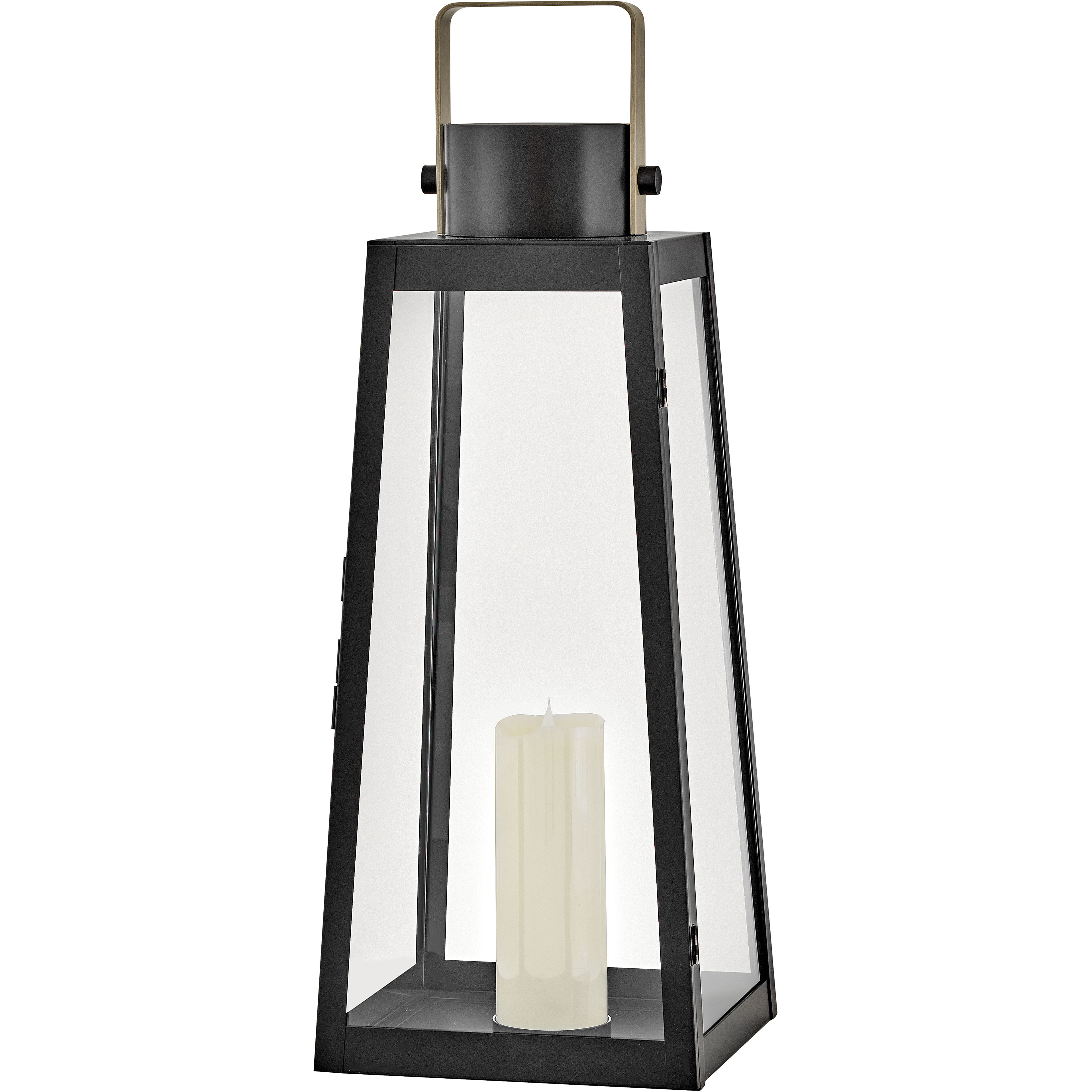 Hugh 28 X 10.5 inch Black with Burnished Bronze Outdoor Decorative Lantern