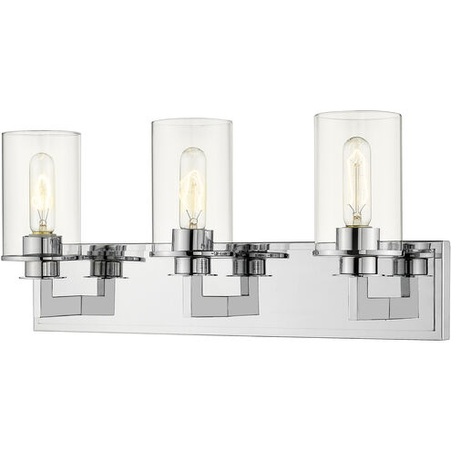 Savannah 3 Light 23 inch Chrome Vanity Wall Light