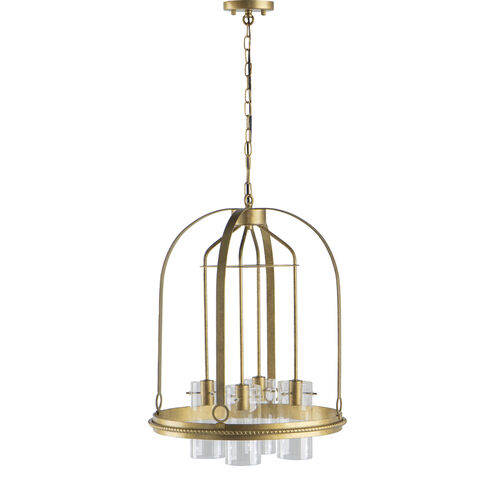 Florence 17.8 inch Gold and Clear Chandelier Ceiling Light