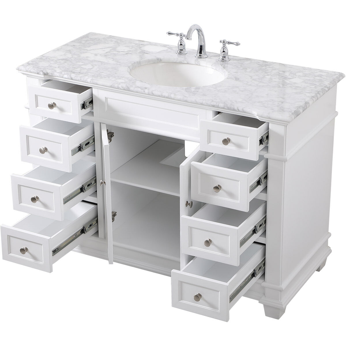 Wesley 48 X 22 X 35 inch White Vanity Sink Set