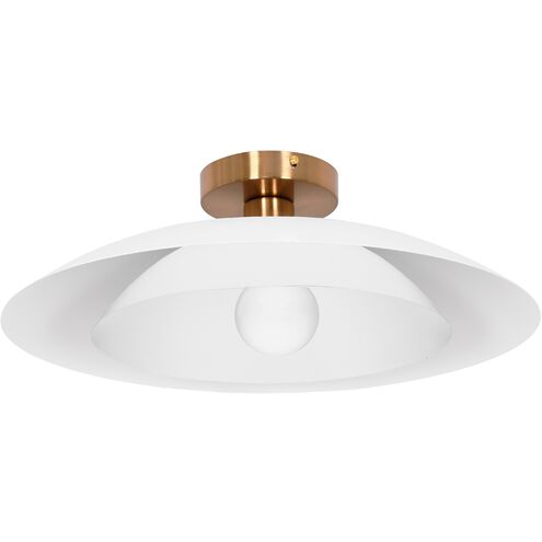 Pima LED 17.75 inch Matte White Semi Flush Mount Ceiling Light