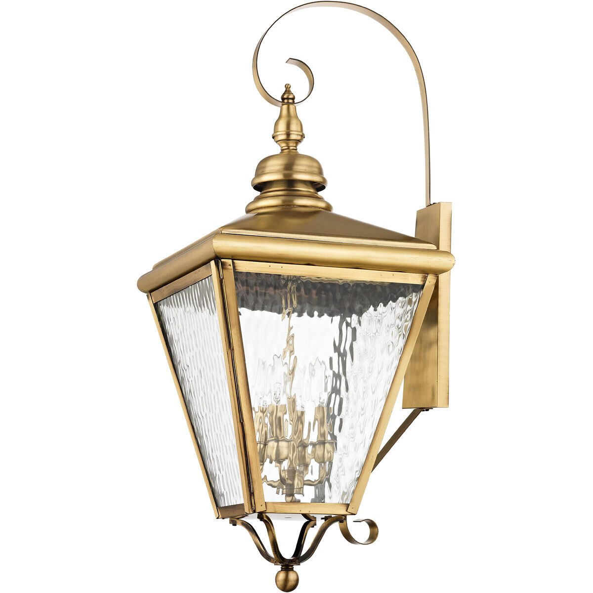 Cambridge 4 Light 35 inch Antique Brass Outdoor Wall Lantern