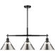 Orwell 3 Light 35.75 inch Matte Black Kitchen Island Light Ceiling Light in Pewter