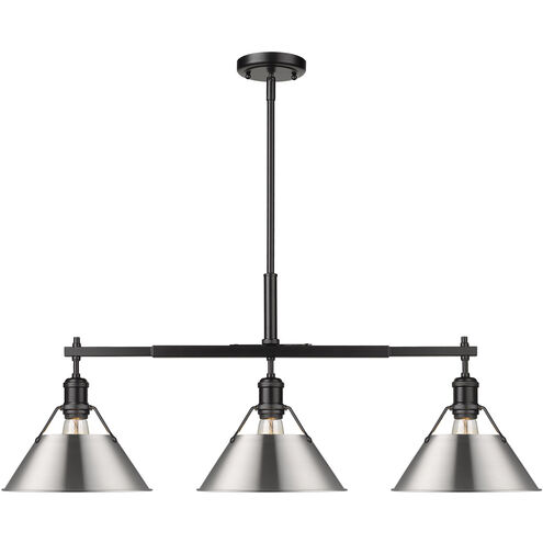 Orwell 3 Light 35.75 inch Matte Black Kitchen Island Light Ceiling Light in Pewter