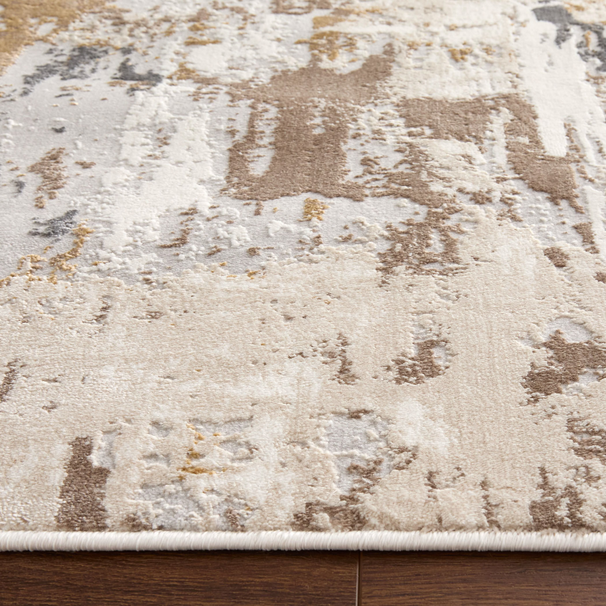 Veleka Gray and Gold Indoor Rug