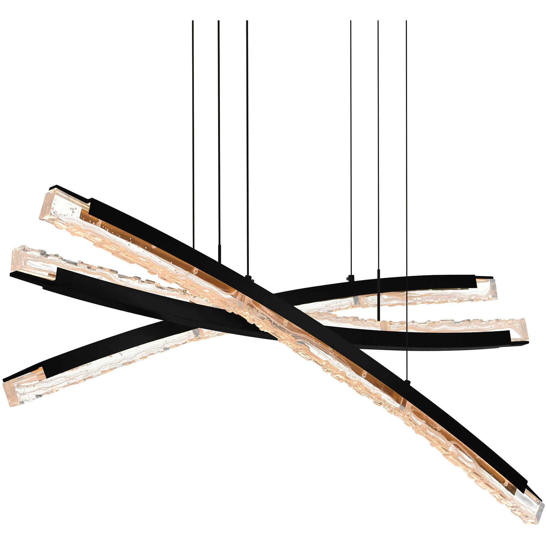 Saber LED 50 inch Black Chandelier Ceiling Light