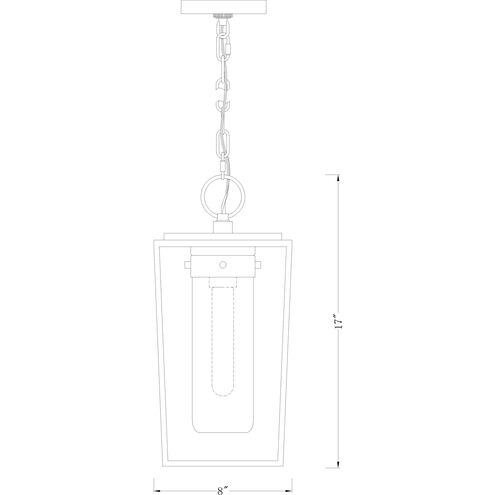 Sheridan 1 Light 8 inch Black Outdoor Chain Mount Ceiling Fixture