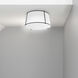 Trapezoid 3 Light 16 inch Black with White Flush Mount Ceiling Light