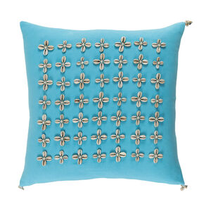Lelei 18 X 18 inch Sky Blue and Cream Pillow