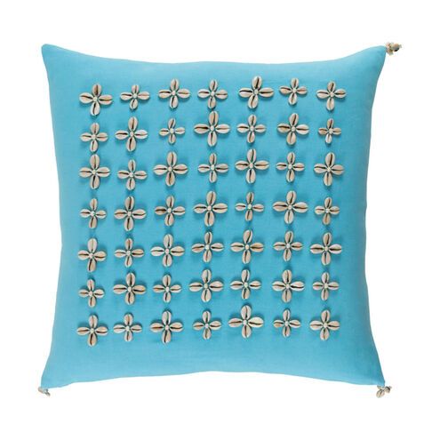 Lelei 22 X 22 inch Sky Blue and Cream Pillow