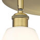 Cindyrella 3 Light 17.75 inch Brushed Brass Flush Mount Ceiling Light in Cased Matte White