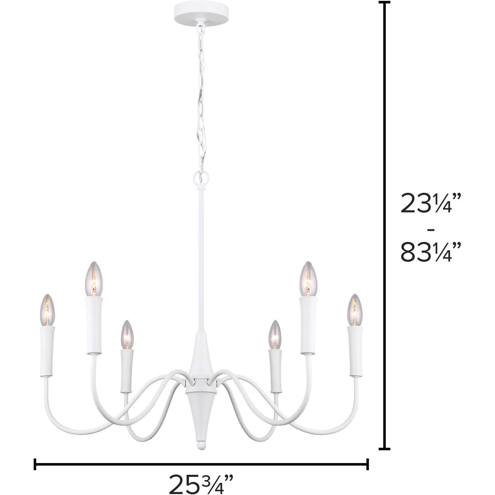 Brielle 6 Light 26 inch Matte White Chandelier Ceiling Light