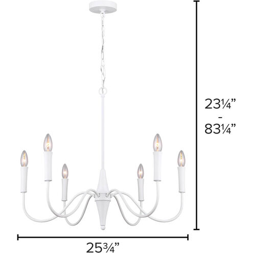 Brielle 6 Light 26 inch Matte White Chandelier Ceiling Light