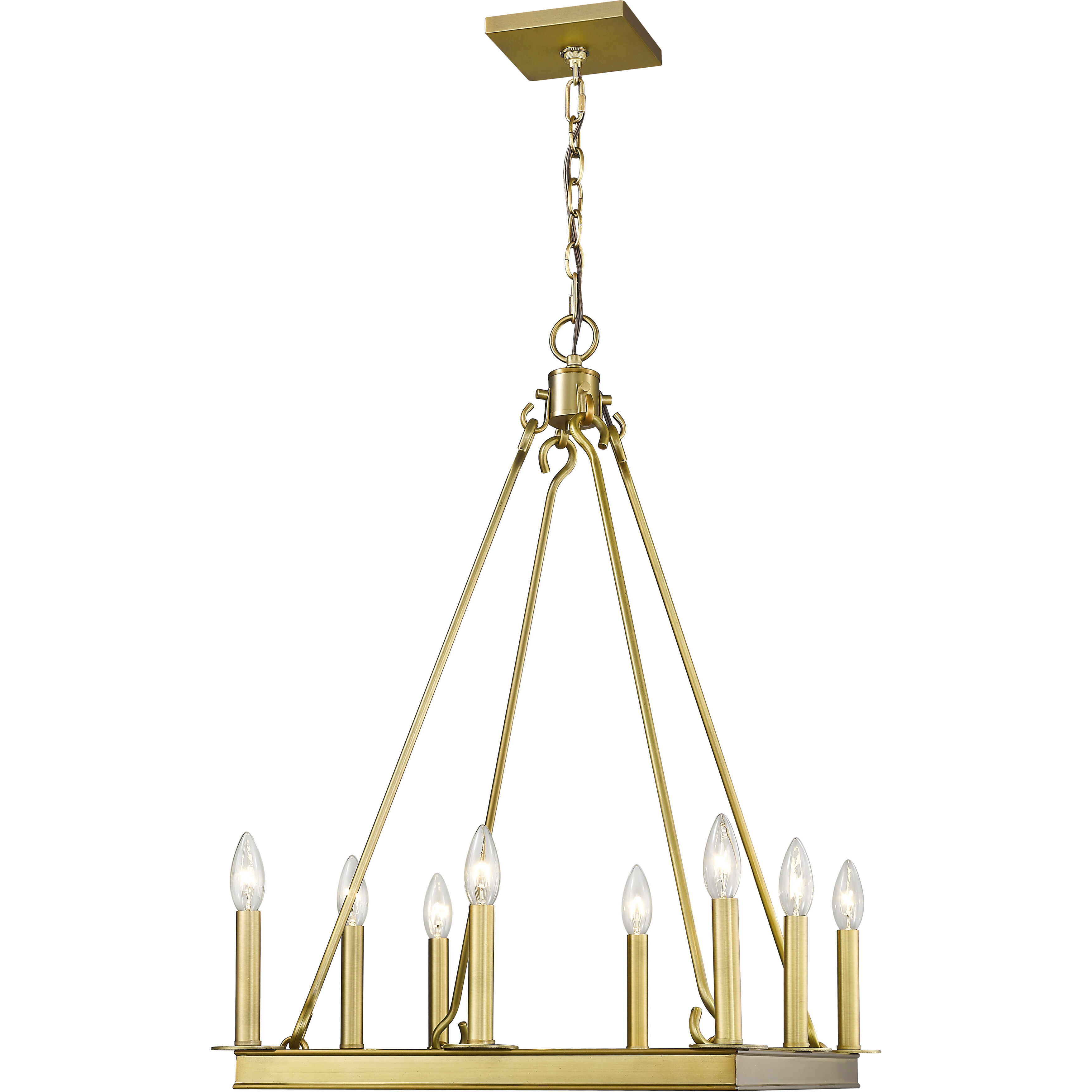 Barclay 8 Light 20 inch Olde Brass Chandelier Ceiling Light