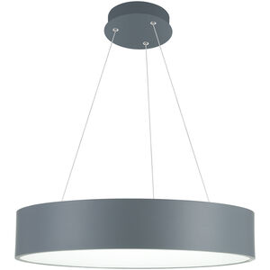 Arenal LED 18 inch Grey and White Drum Shade Pendant Ceiling Light in Gray and White