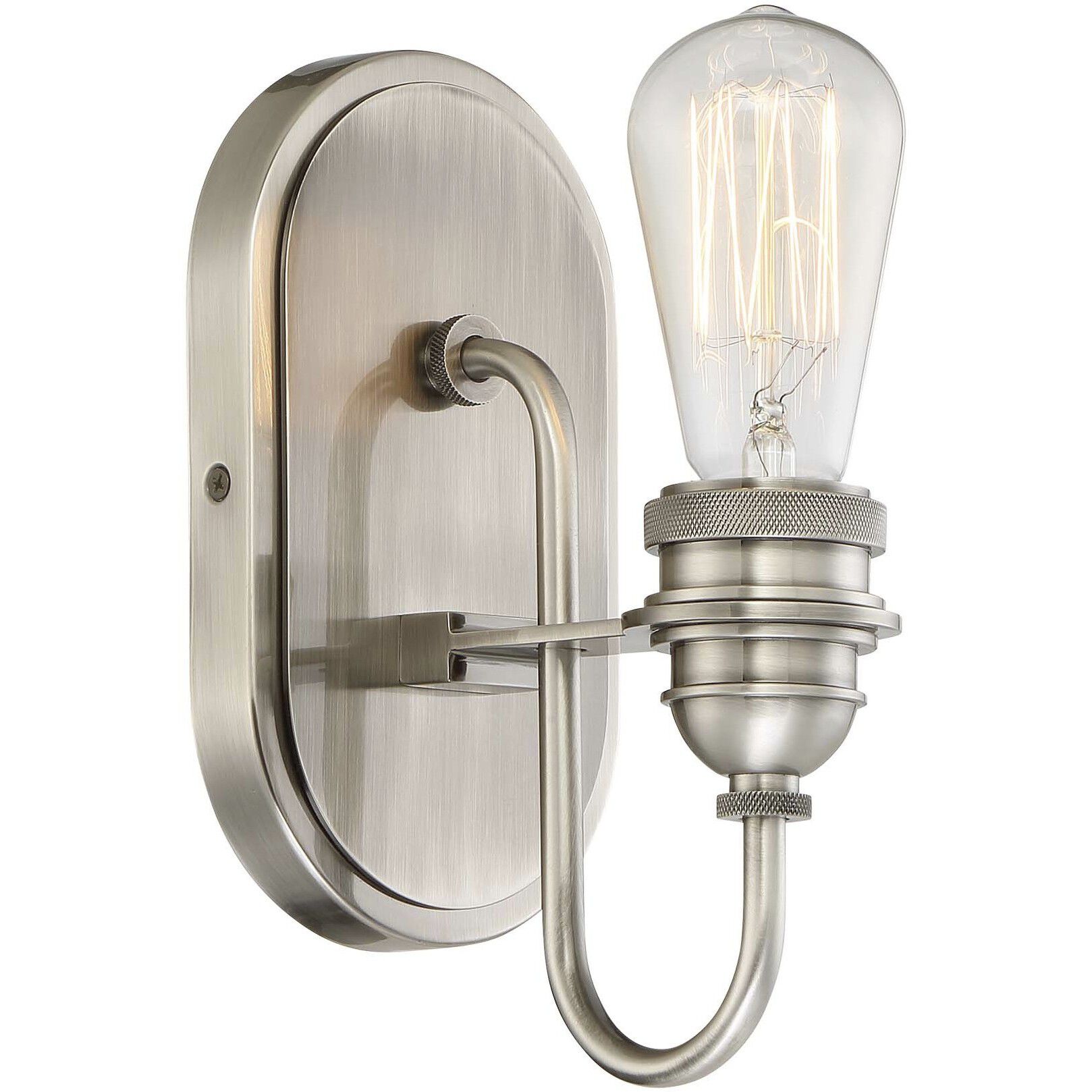 Uptown Edison 1 Light 13.25 inch Plated Pewter Bath Light Wall Light