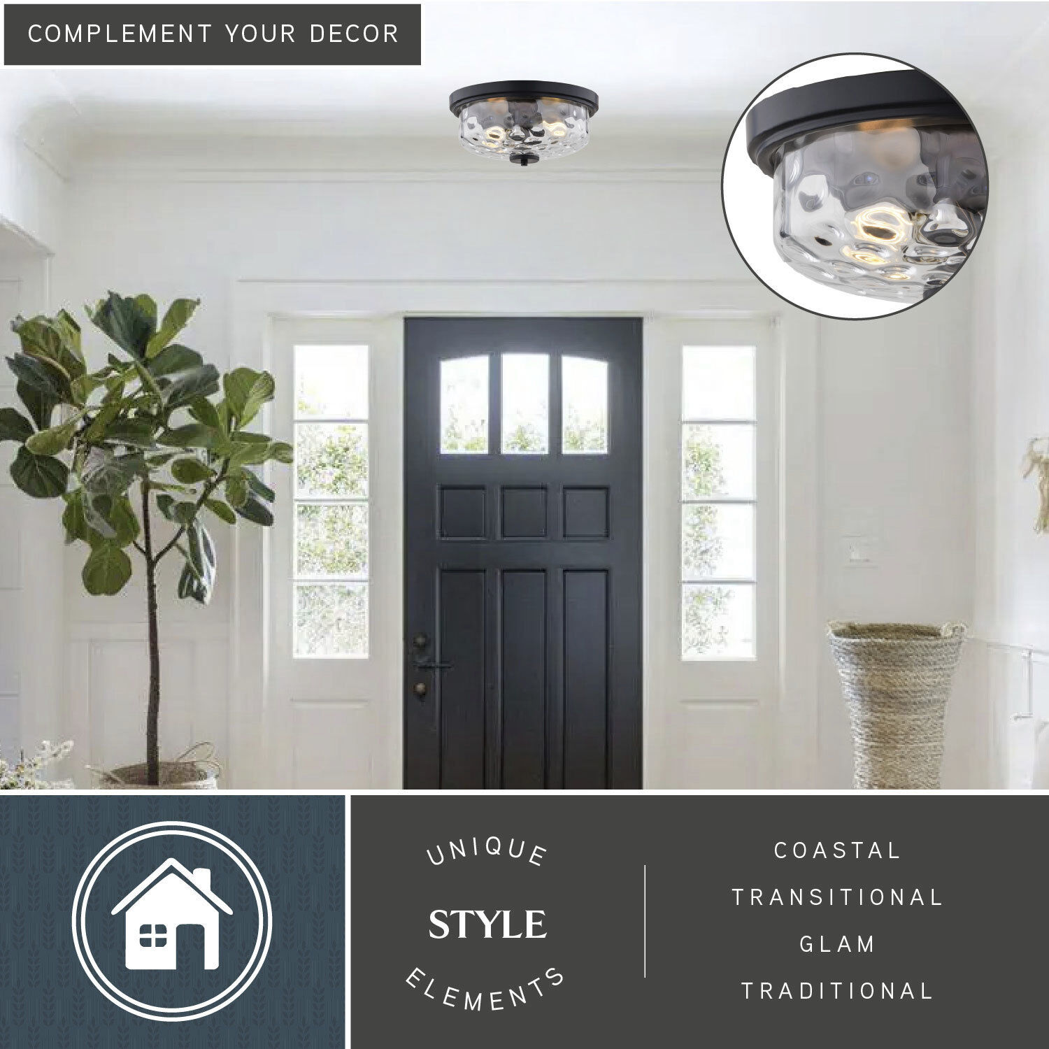 Northlake 2 Light 13 inch Matte Black Flush Mount Ceiling Light