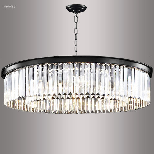 Contemporary Europa Satin Black Crystal Chandelier Ceiling Light