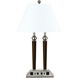 Hotel 27 inch 60 watt Espresso and Brushed Steel Desk Lamp Portable Light