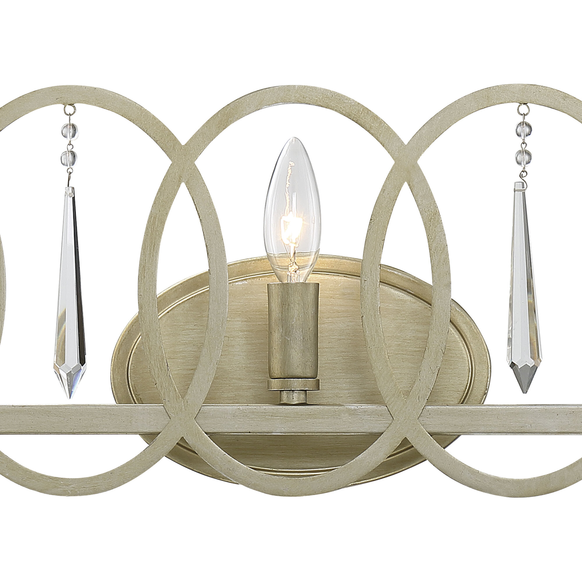 Hutton 3 Light 24.5 inch Sterling Gold Bath Bar Wall Light