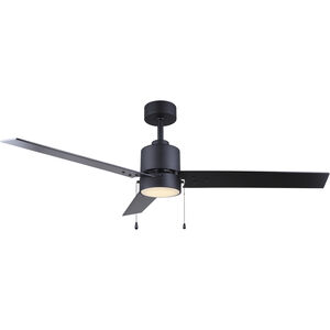 Juniper 52 inch Matte Black with Black and weathered oak Blades Ceiling Fan