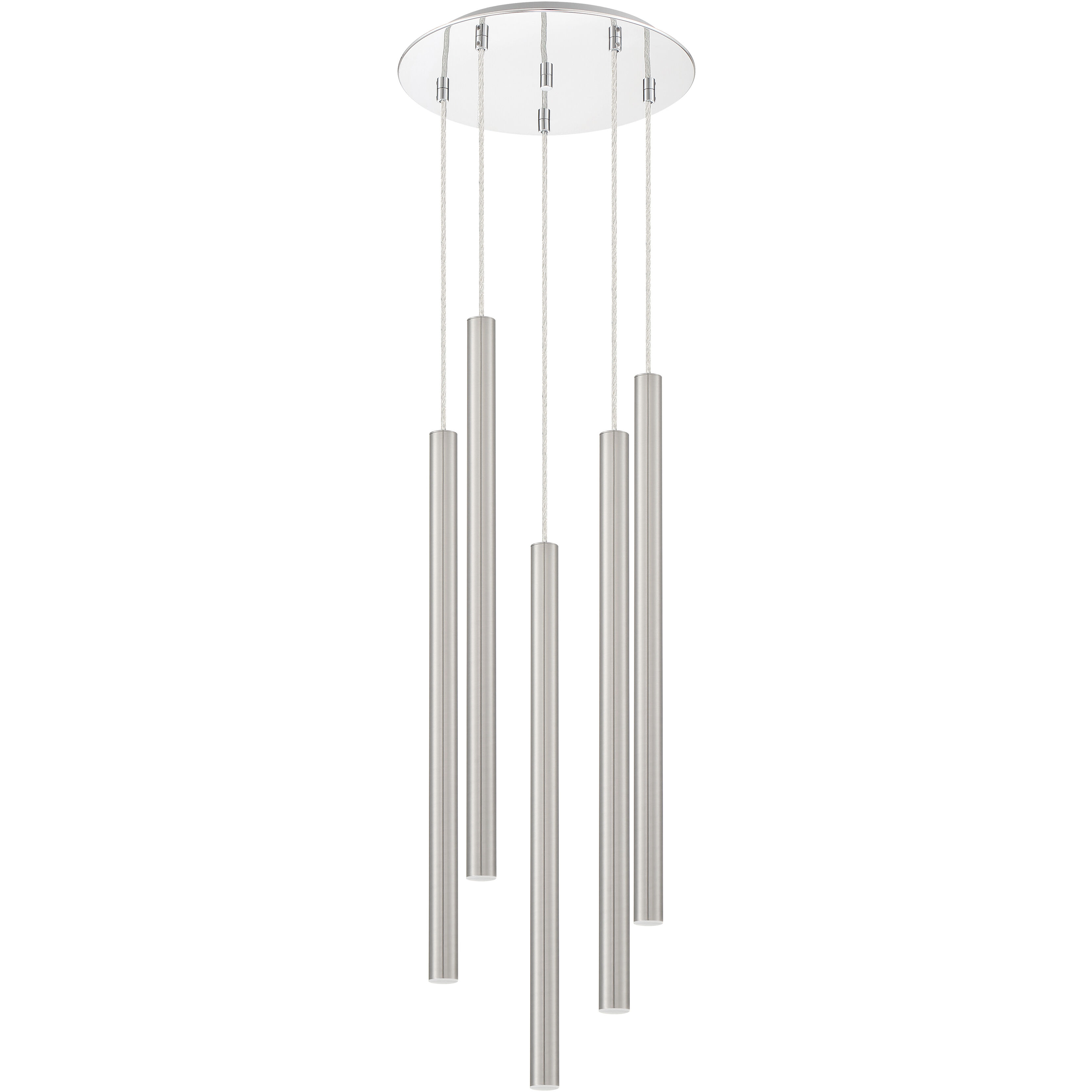 Forest LED 13.5 inch Chrome Chandelier Ceiling Light in Brushed Nickel Steel, 19