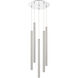 Forest LED 13.5 inch Chrome Chandelier Ceiling Light in Brushed Nickel Steel, 19