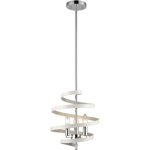 Venue 3 Light 11 inch White with Chrome Pendant Ceiling Light