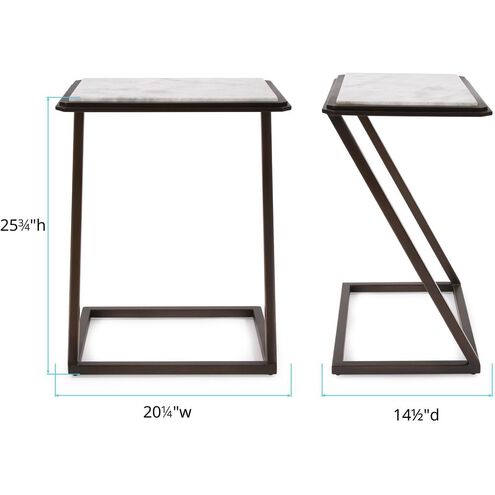 Z 26.5 X 20.25 inch Bronze/White Table